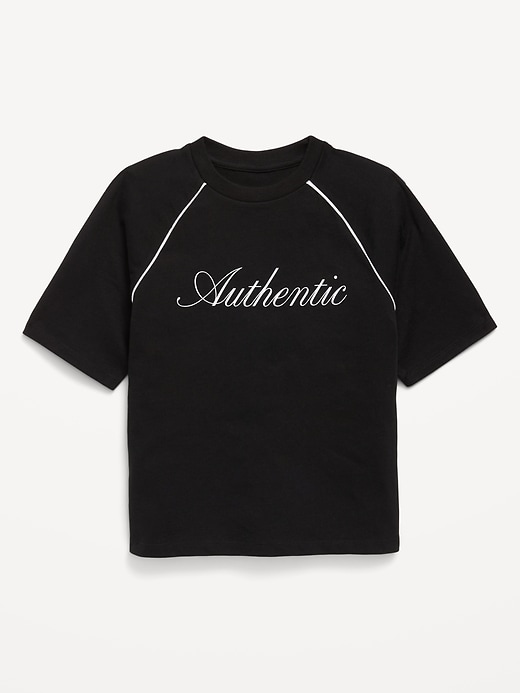 Image number 1 showing, Oversized Short-Sleeve Graphic T-Shirt for Girls