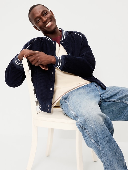 Image number 1 showing, Varsity Corduroy Bomber Jacket