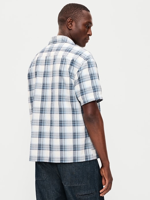 Image number 2 showing, Loose Fit Textured Plaid Pocket Shirt