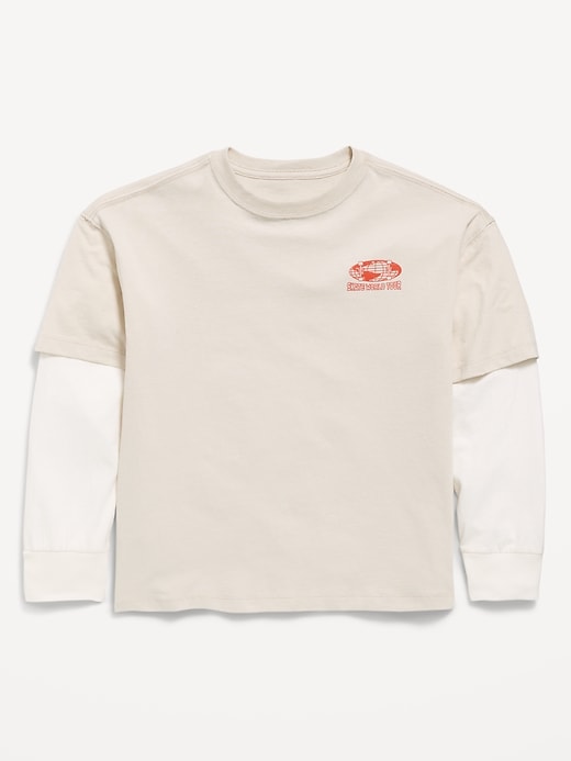 Oversized Long-Sleeve 2-In-1 Graphic T-Shirt for Boys | Old Navy