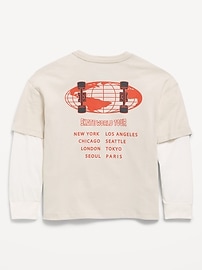 Oversized Long-Sleeve 2-In-1 Graphic T-Shirt for Boys | Old Navy