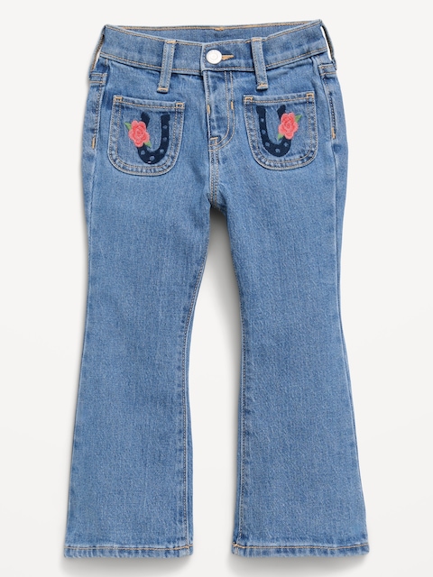 High-Waisted Embroidered Flare-Leg Jeans for Toddler Girls