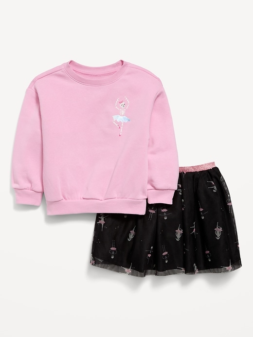 Image number 1 showing, Graphic Sweatshirt and Tutu Skirt Set for Toddler Girls