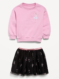 Image number 2 showing, Graphic Sweatshirt and Tutu Skirt Set for Toddler Girls