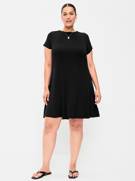 Image number 8 showing, Short-Sleeve Mini Swing Dress