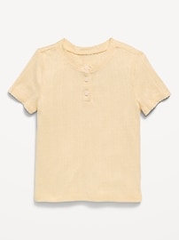 Image number 1 showing, Cozy Short-Sleeve Pointelle-Knit Top for Toddler Girls