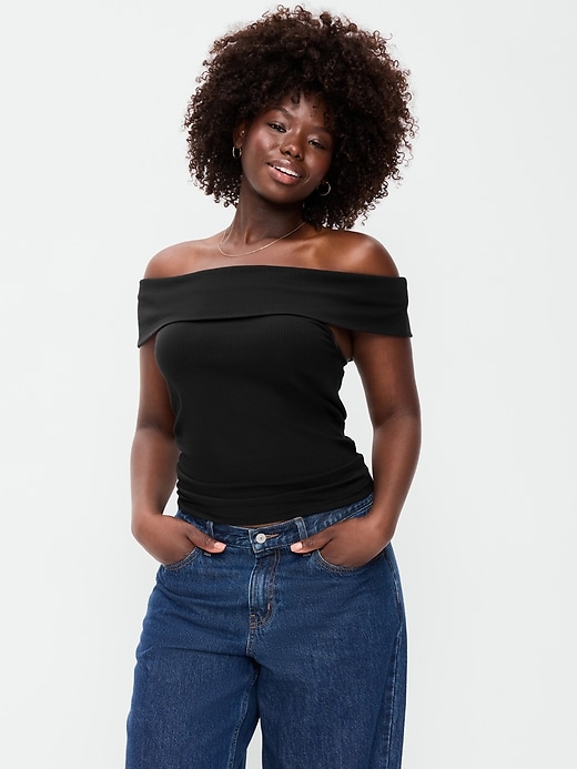 Image number 5 showing, Off-The-Shoulder Fitted Top
