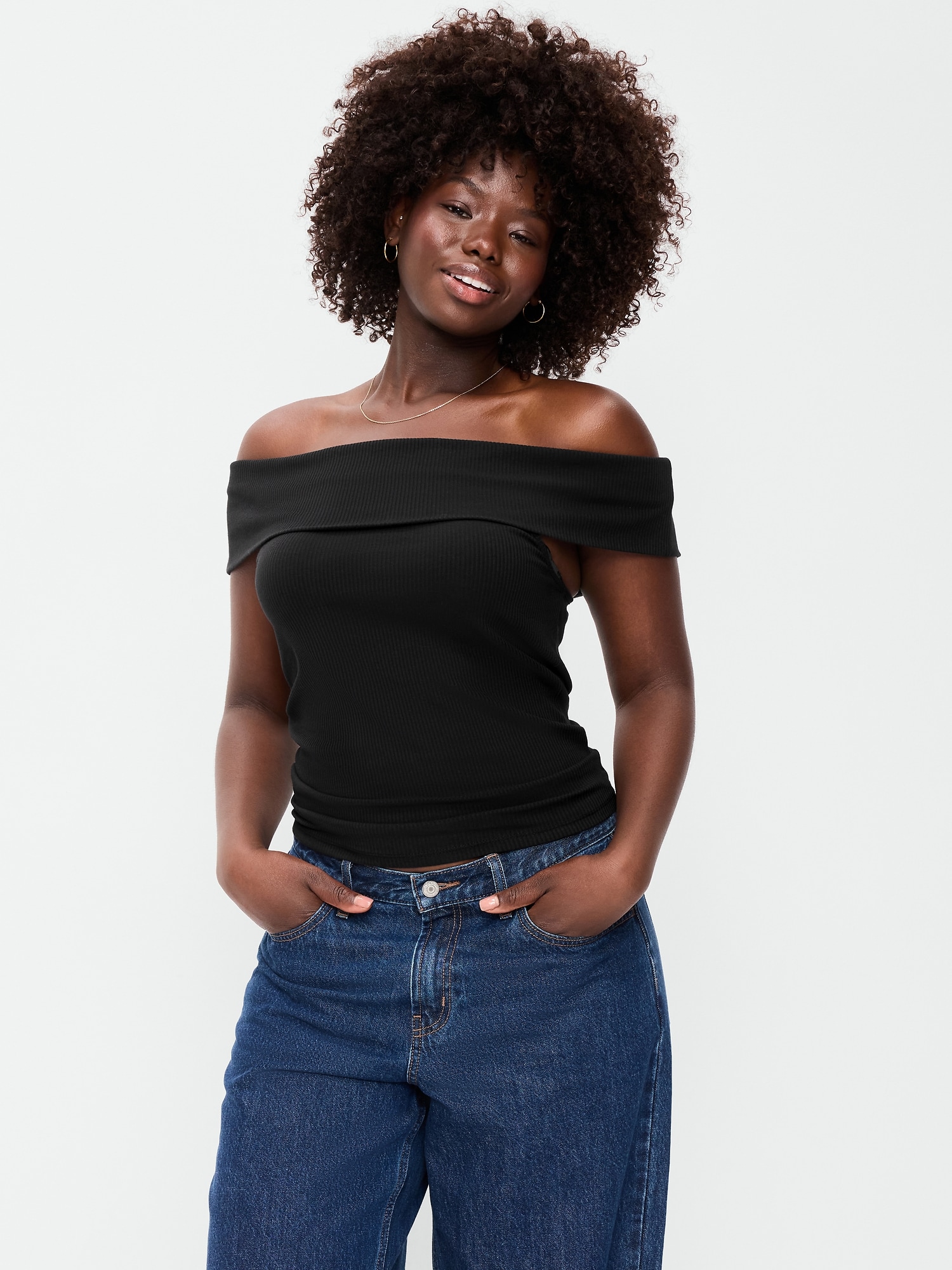 Off-The-Shoulder Fitted Top
