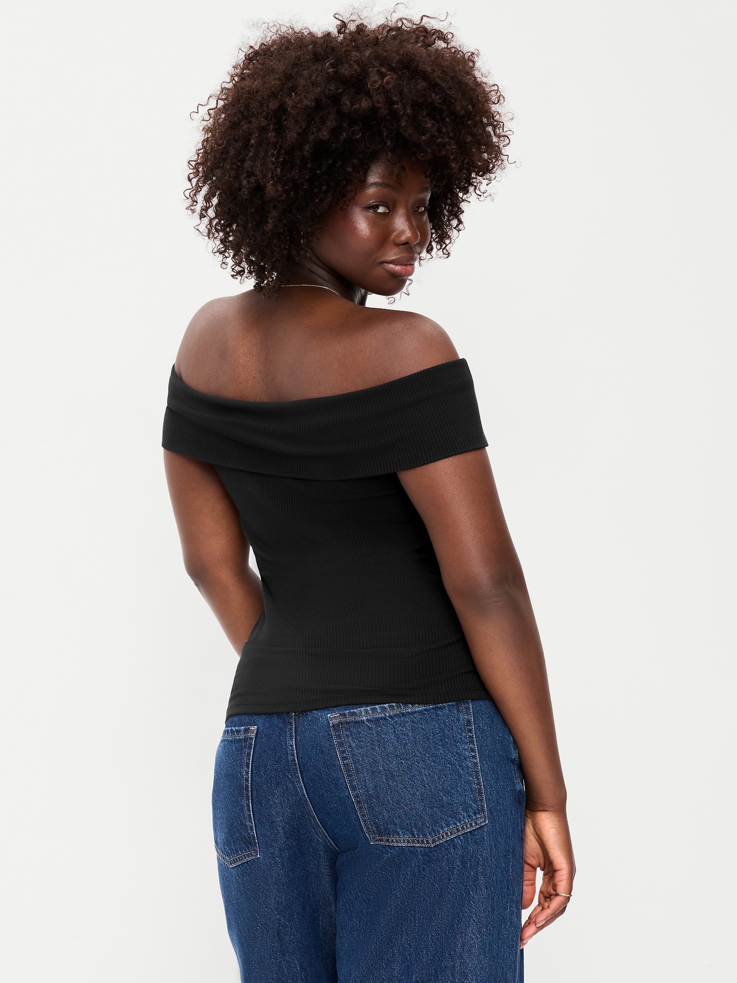 Off-The-Shoulder Fitted Top