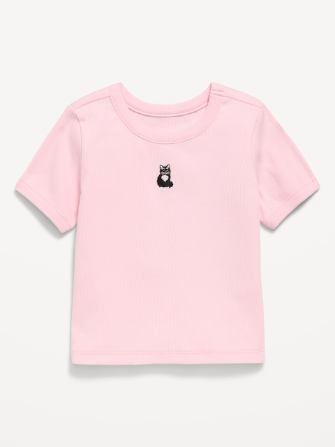 Short-Sleeve Ringer Graphic T-Shirt for Toddler Girls