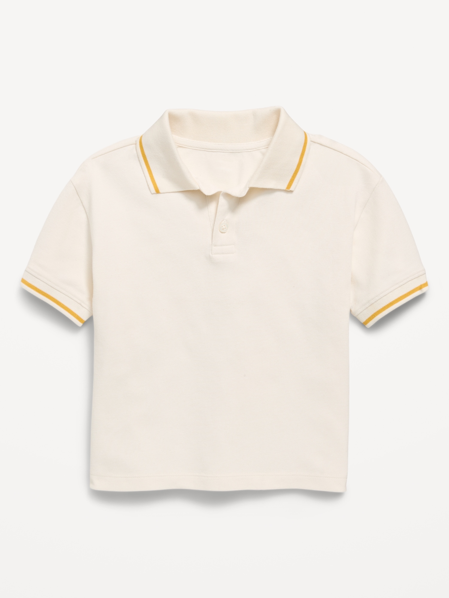 Oversized Short-Sleeve Pique Polo Shirt for Toddler Boys