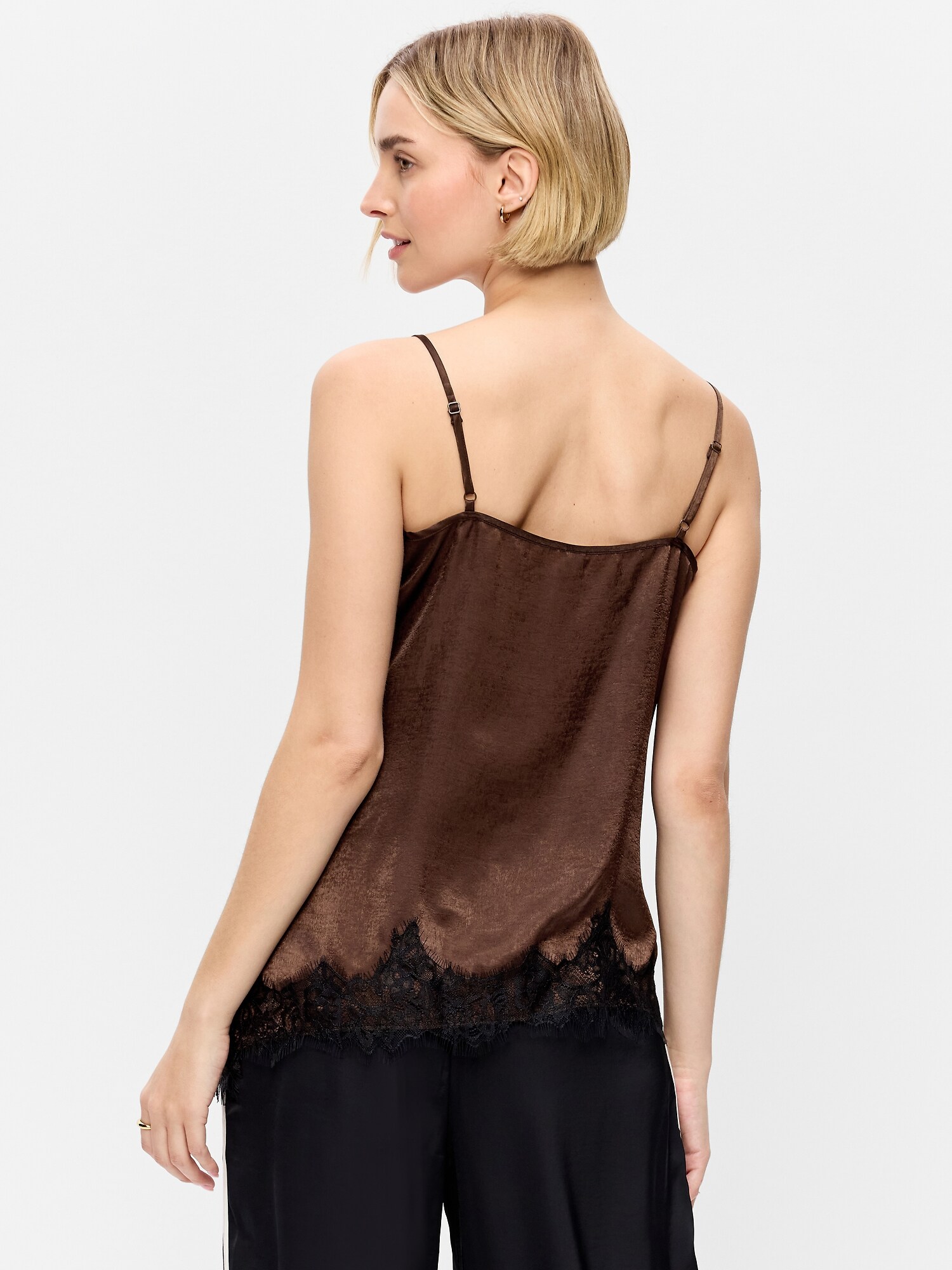 Женский топ Old Navy Asymmetrical Lace-Trim Cami Top, цвет: Earthen — фото 2