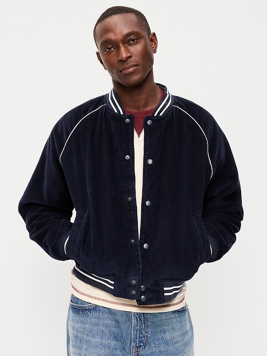 Image number 3 showing, Varsity Corduroy Bomber Jacket