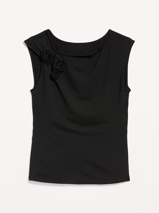 Image number 4 showing, Gathered-Shoulder Rosette Top