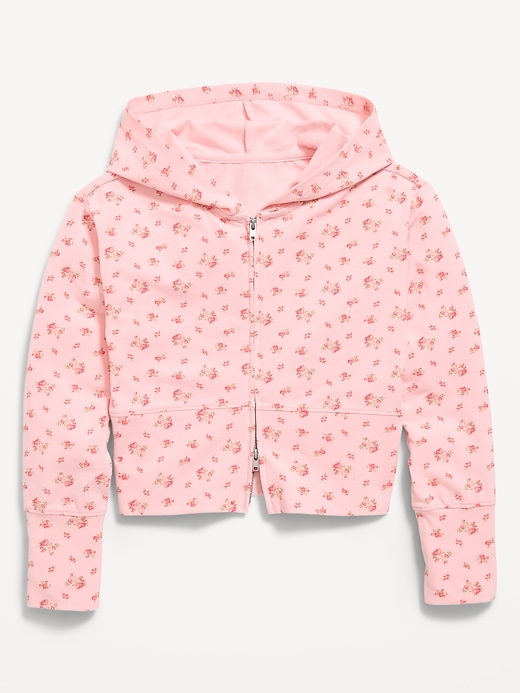 Image number 3 showing, Fitted Cropped 2-Way-Zip Hoodie for Girls
