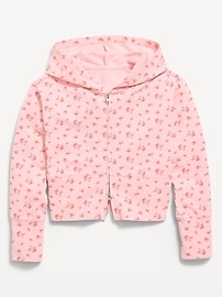 Image number 3 showing, Fitted Cropped 2-Way-Zip Hoodie for Girls