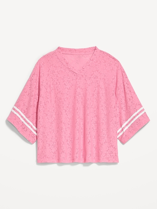 Image number 1 showing, Oversized Cropped Football T-Shirt