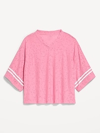 Image number 1 showing, Oversized Cropped Football T-Shirt