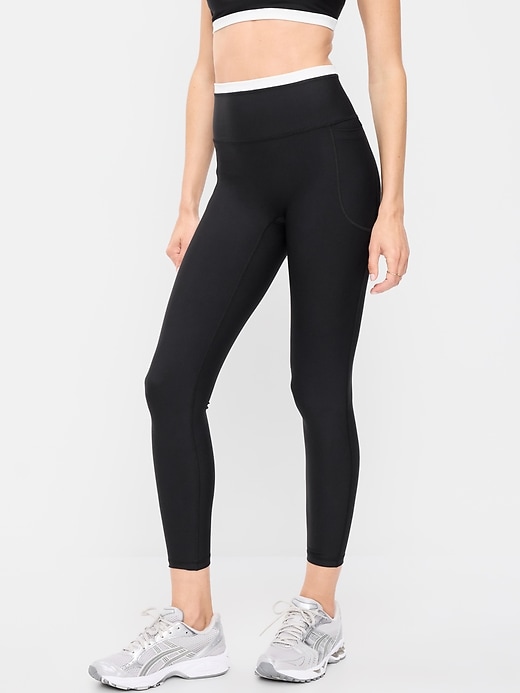 Image number 1 showing, Extra-High Waisted PowerSoft Boundless 7/8 Pocket Leggings – No Front Seam