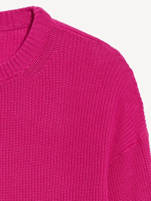 Image number 5 showing, Crew-Neck Shaker Stitch Tunic Sweater