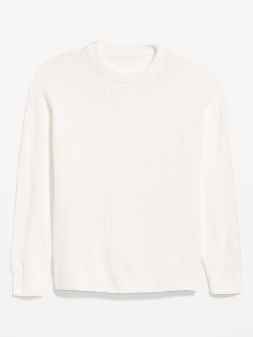 Image number 1 showing, Crew-Neck Shaker Stitch Tunic Sweater