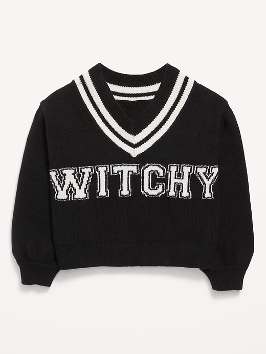 Image number 1 showing, Cropped V-Neck Sweater for Girls