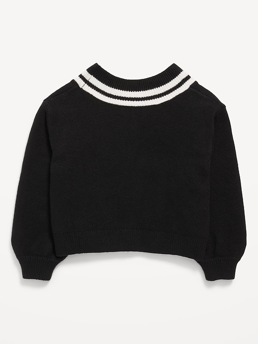 Image number 2 showing, Cropped V-Neck Sweater for Girls