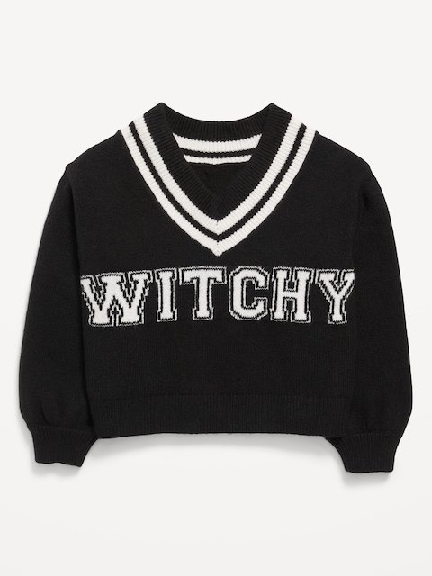 Cropped V-Neck Sweater for Girls