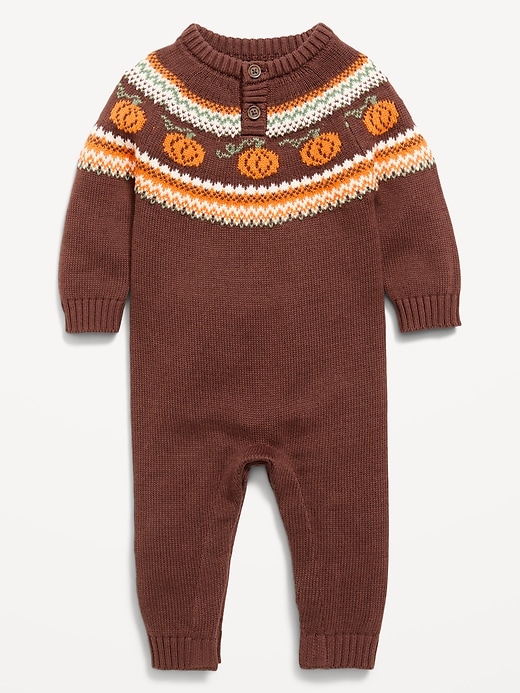 Image number 1 showing, Long-Sleeve Sweater-Knit One-Piece for Baby