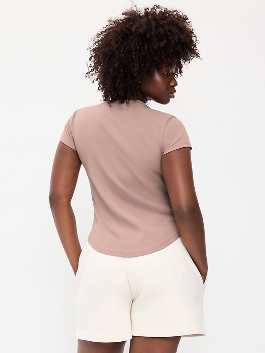 Image number 6 showing, Fitted Crew-Neck Ribbed T-Shirt