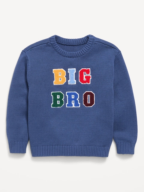 Oversized Long-Sleeve Graphic Sweater for Toddler Boys