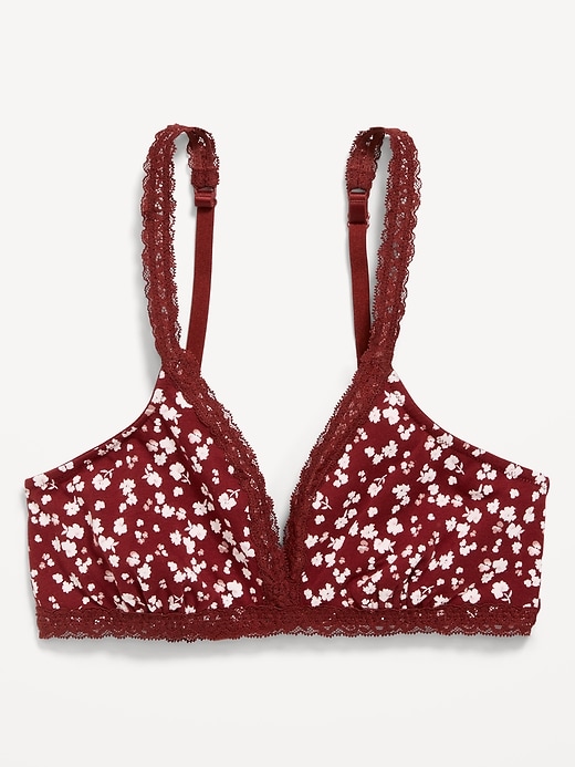 Image number 3 showing, Lace-Trim Cotton Triangle Bralette
