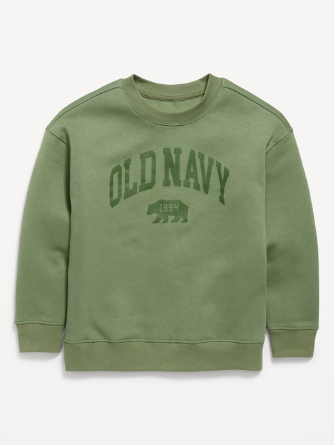 Oversized Logo Graphic Crew-Neck Sweatshirt for Boys