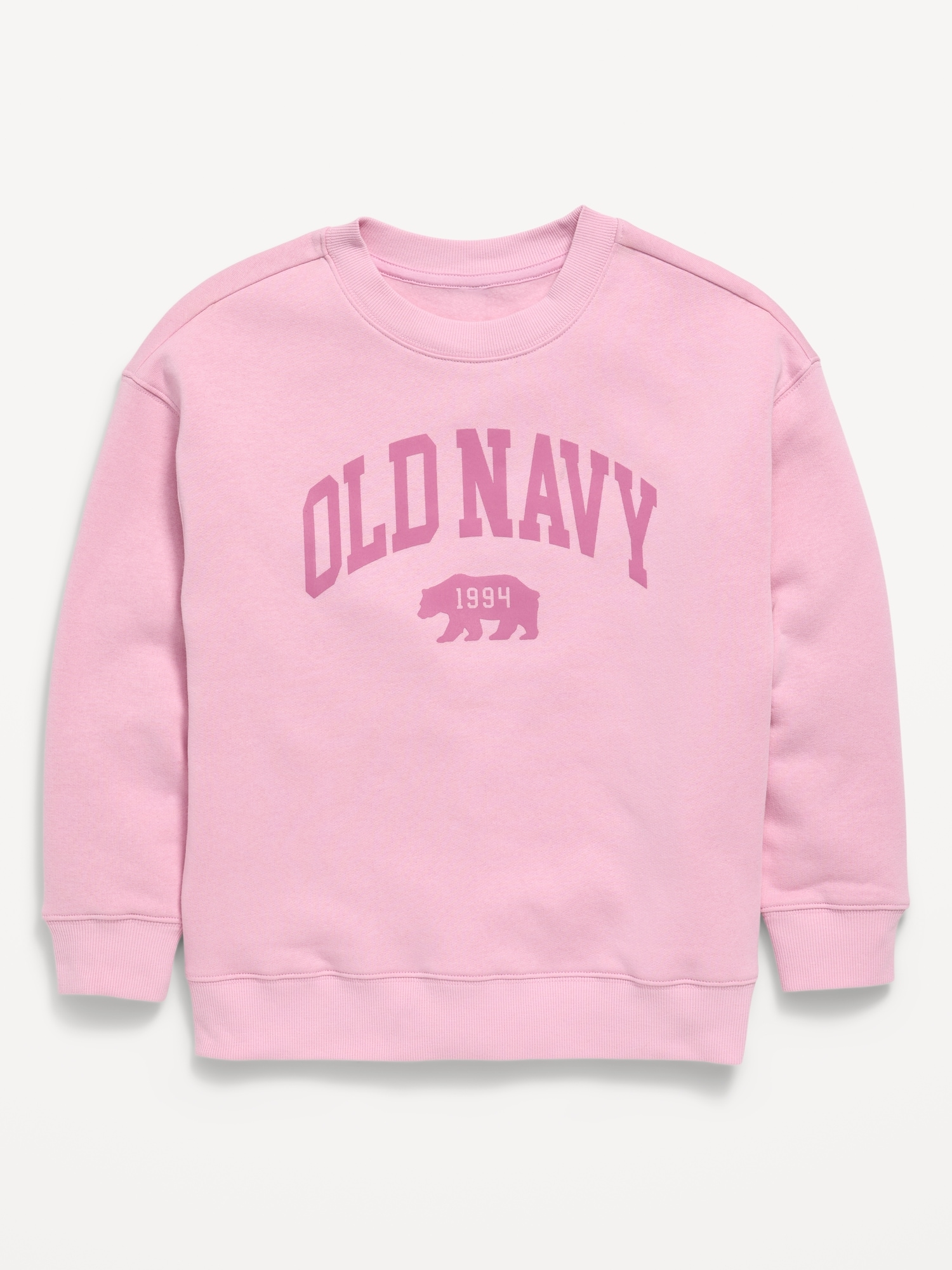Oversized Logo Graphic Crew-Neck Sweatshirt for Boys