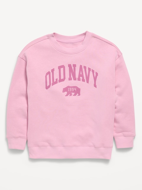 Oversized Logo Graphic Crew-Neck Sweatshirt for Boys