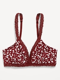 Image number 1 showing, Lace-Trim Cotton Triangle Bralette