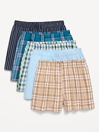 Image number 1 showing, 5-Pack Soft-Washed Boxer Shorts -- 3.75-inch inseam