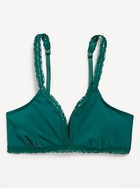 Image number 3 showing, Lace-Trim Cotton Triangle Bralette
