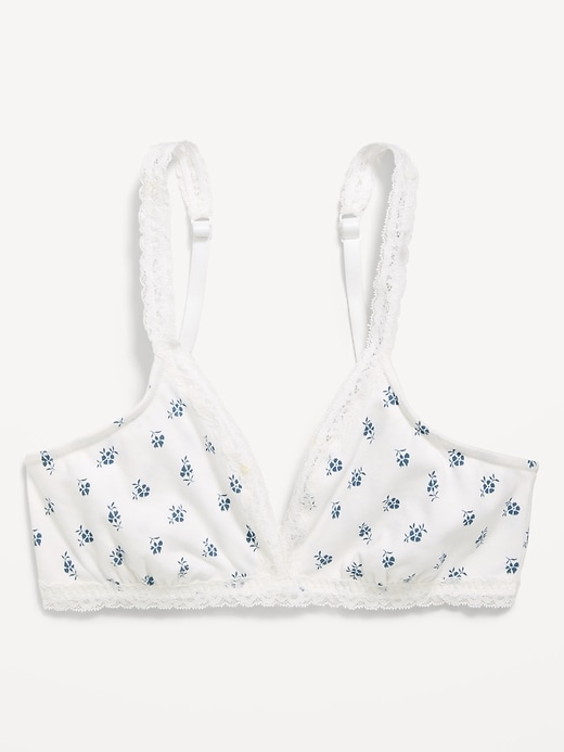 Image number 1 showing, Lace-Trim Cotton Triangle Bralette
