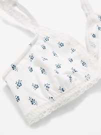 Image number 2 showing, Lace-Trim Cotton Triangle Bralette