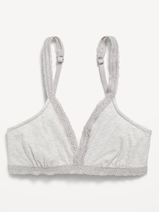 Image number 4 showing, Lace-Trim Cotton Triangle Bralette