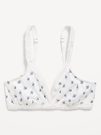 Image number 1 showing, Lace-Trim Cotton Triangle Bralette