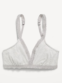 Image number 4 showing, Lace-Trim Cotton Triangle Bralette