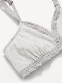 Image number 3 showing, Lace-Trim Cotton Triangle Bralette