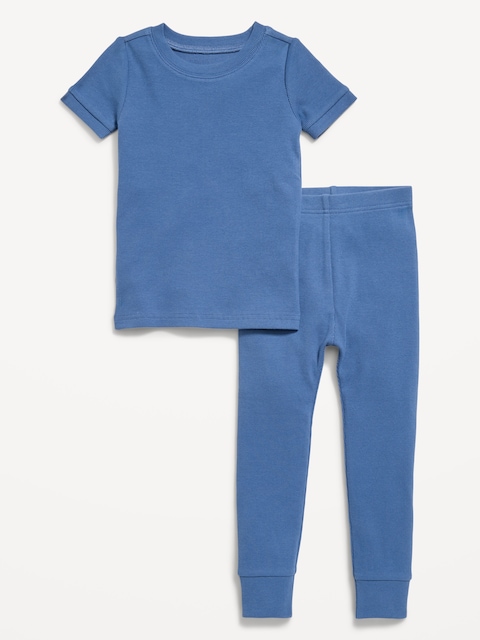 Snug-Fit Ribbed Pajama Set for Toddler & Baby
