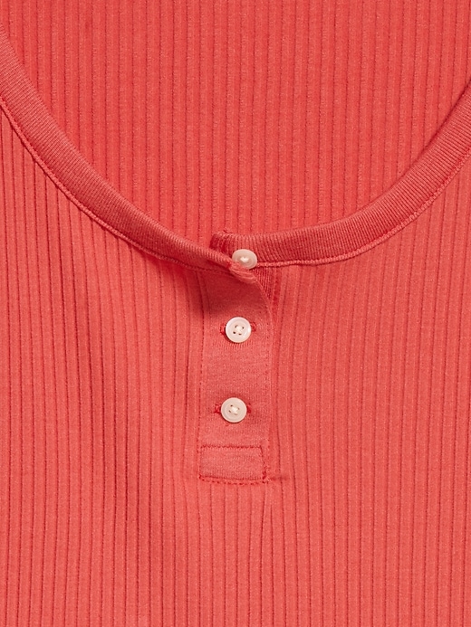 Image number 4 showing, Scoop-Neck Fitted Henley Top