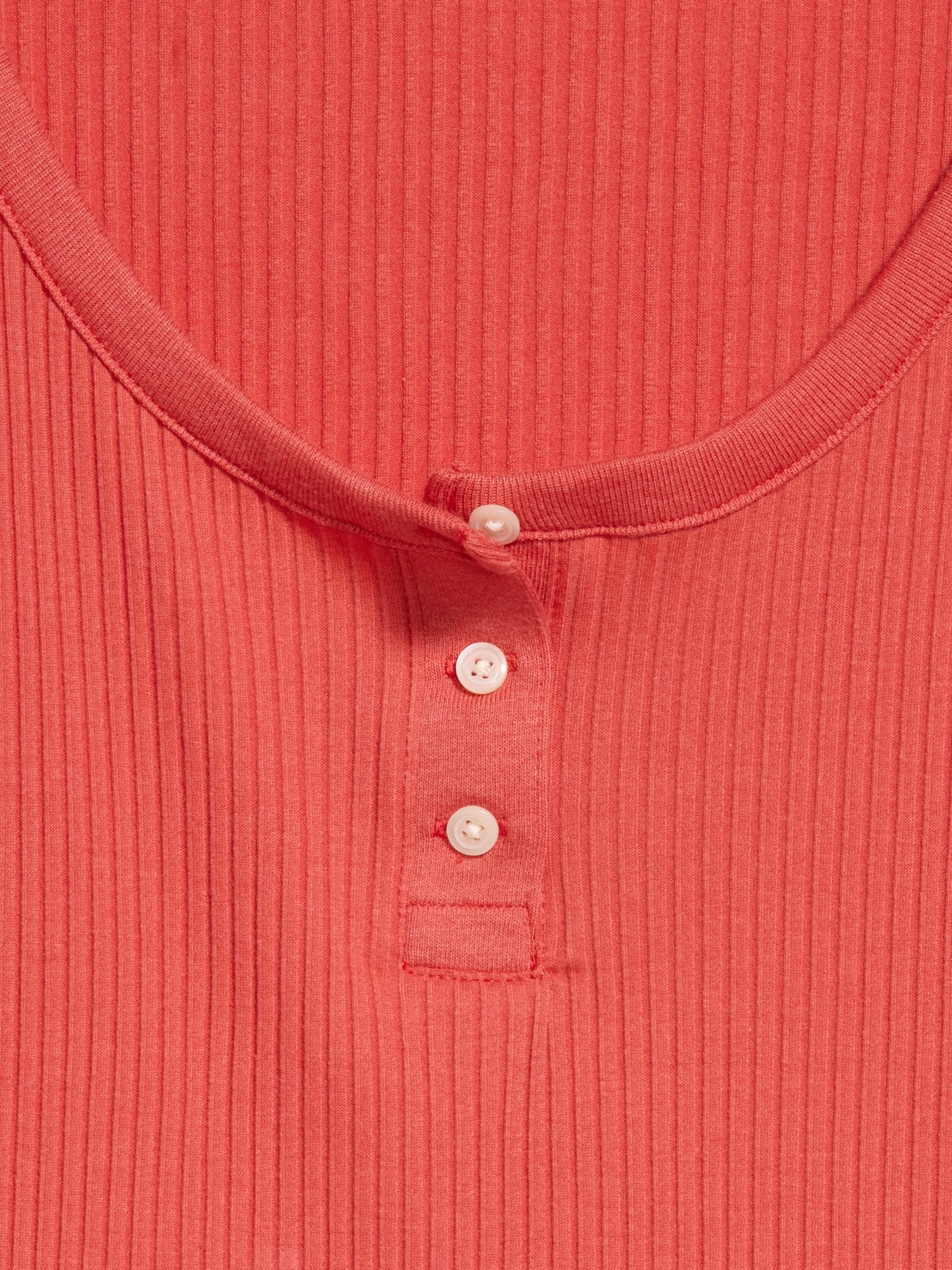 Scoop-Neck Fitted Henley Top