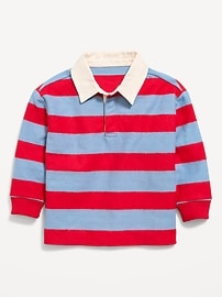 Image number 1 showing, Oversized Long-Sleeve Rugby Shirt for Toddler Boys