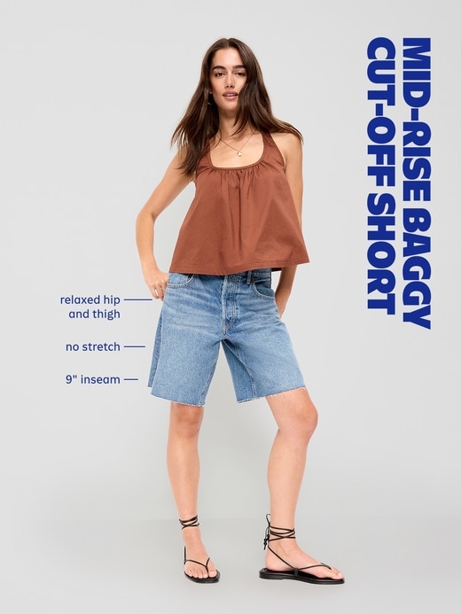 Mid-Rise Baggy Jean Shorts -- 9-inch inseam | Old Navy