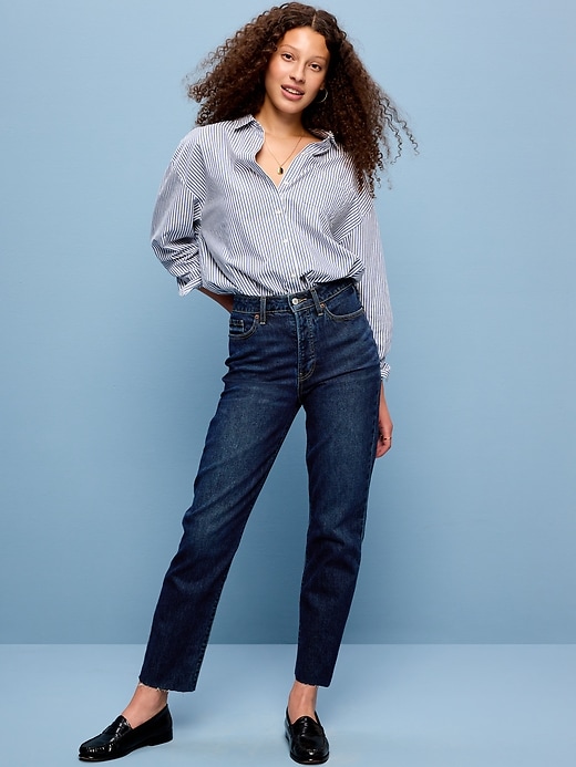 Image number 1 showing, High-Waisted Button-Fly OG Straight Ankle Jeans